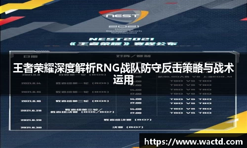 王者荣耀深度解析RNG战队防守反击策略与战术运用